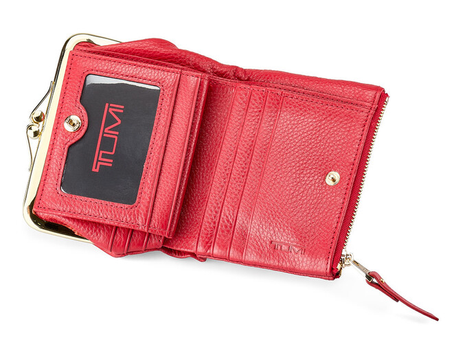 Кожаный женский кошелек  TUMI 1057 E Red красный, Цвет: Красный, фото , изображение 2