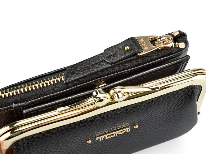 Кожаный женский кошелек  TUMI 1057 A Black чёрный, Цвет: Черный, фото , изображение 8