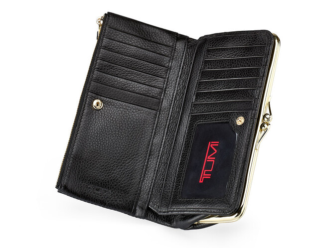 Жіночий гаманець з натуральної шкіри TUMI 1056 A Black Чорний, Колір: Чорний, фото , зображення 2