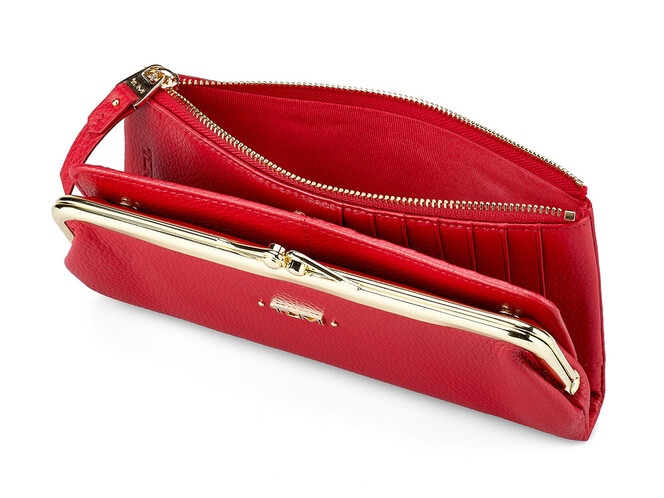 Жіночий гаманець з натуральної шкіри TUMI 1056 E Red червоний, Колір: Червоний, фото , зображення 6