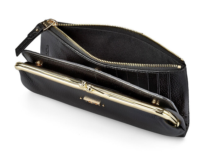 Жіночий гаманець з натуральної шкіри TUMI 1056 A Black Чорний, Колір: Чорний, фото , зображення 4