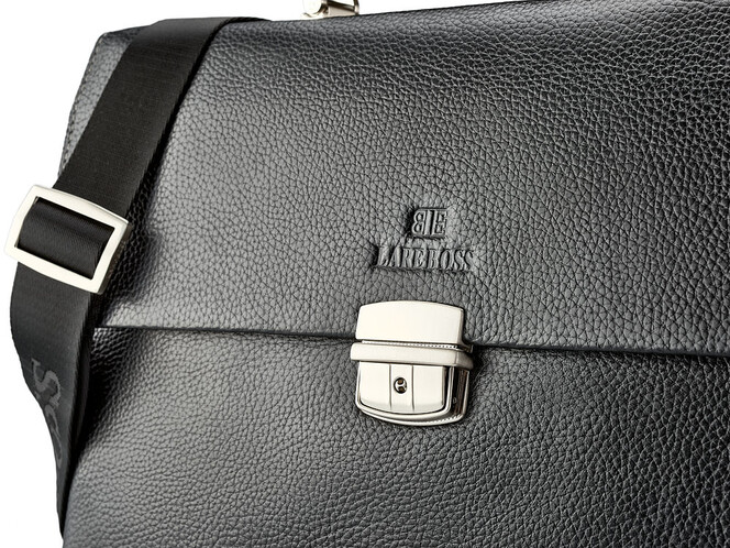 Кожаный мужской портфель  Lare Boss 090658-1 чёрный, фото , изображение 6