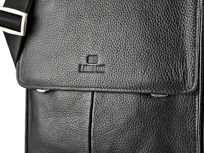 Мужской портфель из натуральной кожи Lare Boss 49530-3 чёрный, фото , изображение 8