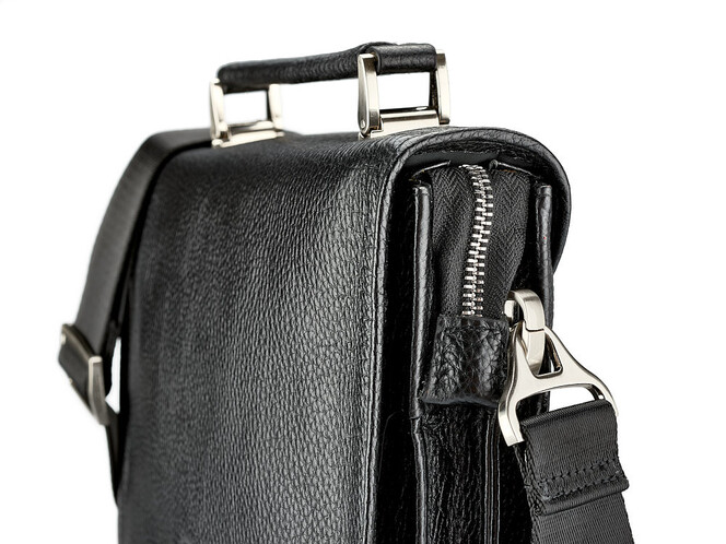 Мужской портфель из натуральной кожи Lare Boss 49530-3 чёрный, фото , изображение 7