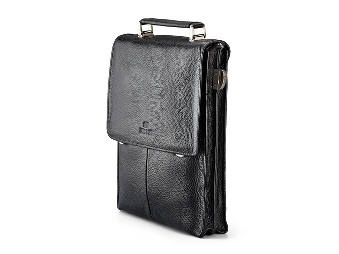Мужской портфель из натуральной кожи Lare Boss 49530-3 чёрный, фото , изображение 3