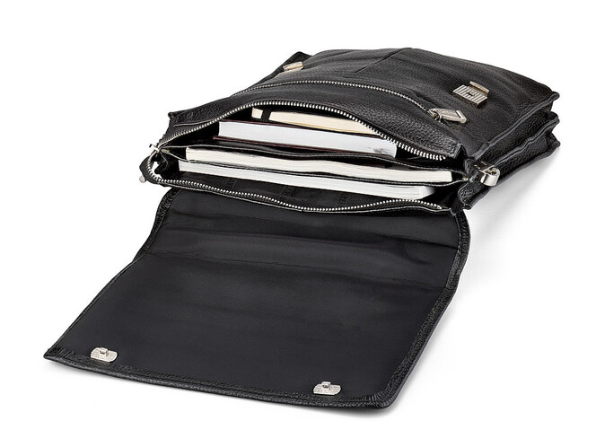 Мужской портфель из натуральной кожи Lare Boss 49530-3 чёрный, фото , изображение 2