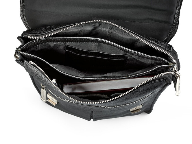 Мужской портфель из натуральной кожи Lare Boss 49530-3 чёрный, фото , изображение 5