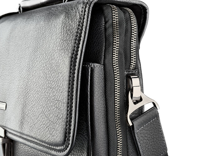 Мужской портфель из натуральной кожи LeGRAND collection 5224-1 чёрный, фото , изображение 6