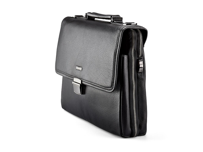 Мужской портфель из натуральной кожи LeGRAND collection 5224-1 чёрный, фото , изображение 3