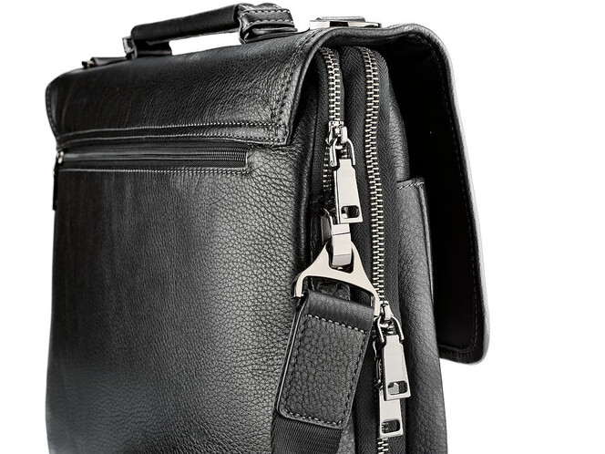 Мужской портфель из натуральной кожи LeGRAND collection 5224-1 чёрный, фото , изображение 7