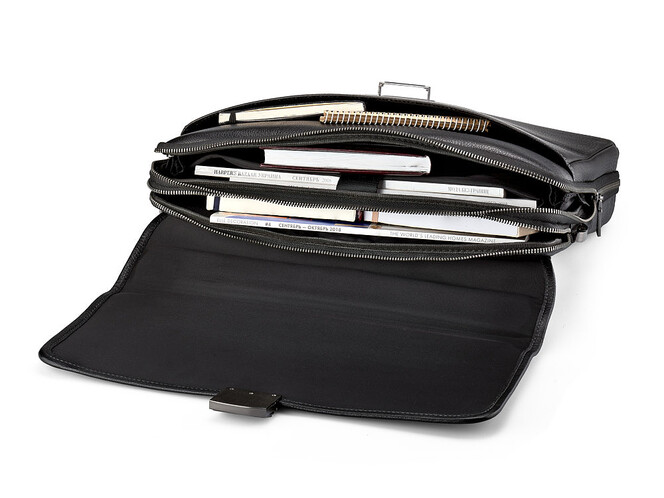 Мужской портфель из натуральной кожи LeGRAND collection 5224-1 чёрный, фото , изображение 2