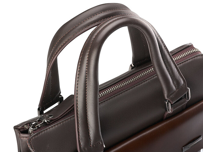 Вертикальна чоловіча сумка з натуральної шкіри LeGRAND collection 319-2 Brown коричнева, Колір: Коричневий, фото , зображення 9