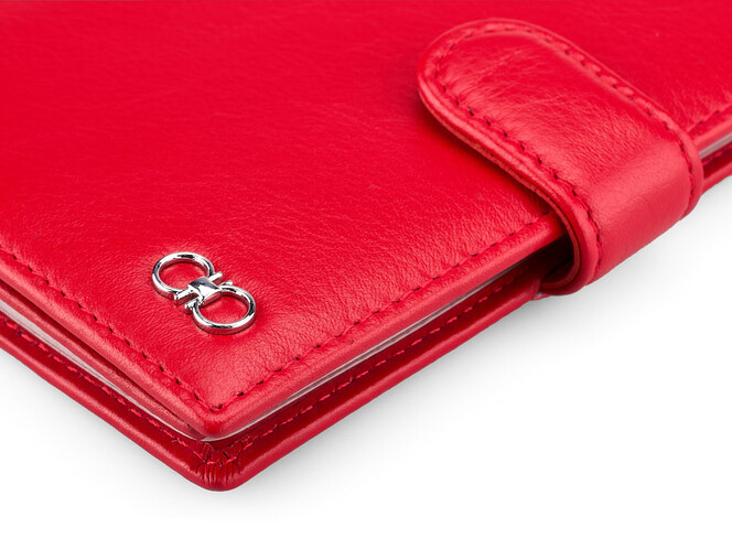 Женская обложка для документов из натуральной кожи Salvatore Ferragamo 8087 E Red красная, Цвет: Красный, фото , изображение 7