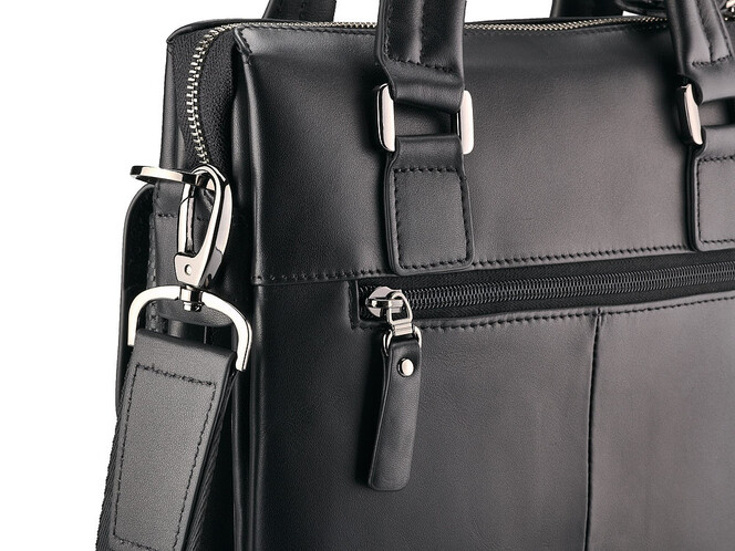 Вертикальна чоловіча сумка з натуральної шкіри LeGRAND collection 319-2 Black чорна, Колір: Чорний, фото , зображення 7