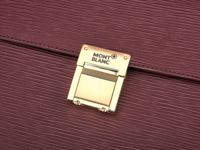 Мужская барсетка из нарезной кожи Мont Blanc 180313 Red бордовая, Цвет: Бордовый, фото , изображение 5