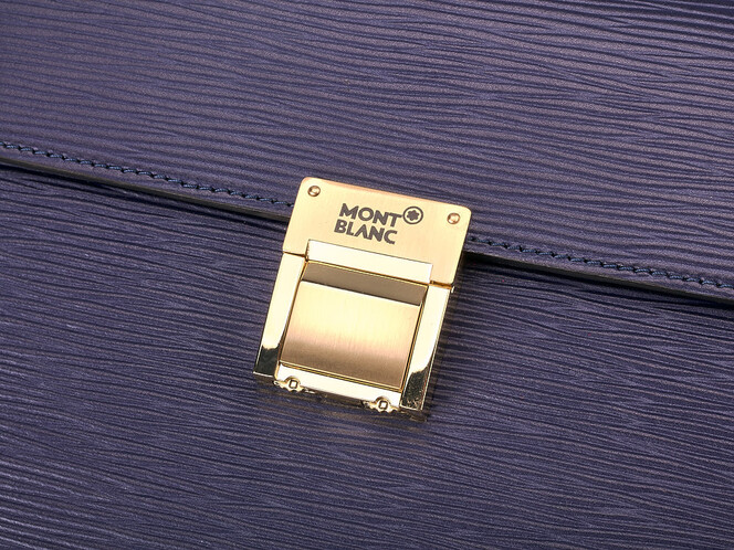 Мужская барсетка из нарезной кожи Мont Blanc 180313 Blue синяя, Цвет: Синий, фото , изображение 5