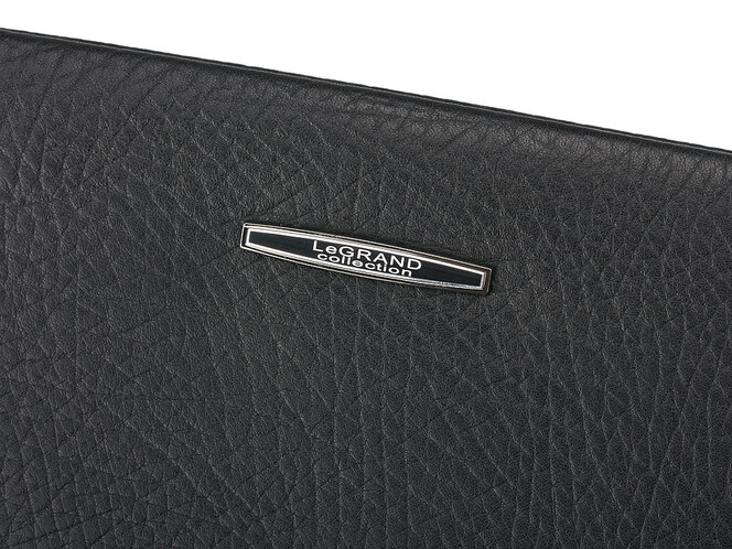 Шкіряний чоловічий клатч LeGRAND collection 7513-1A чорний, фото , зображення 9