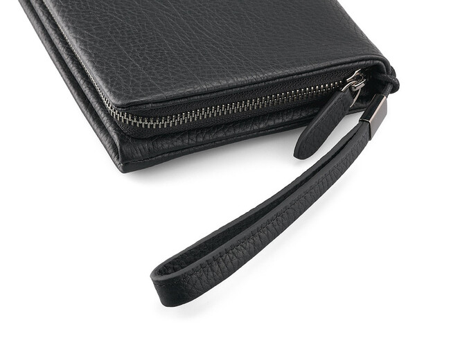 Шкіряний чоловічий клатч LeGRAND collection 7513-1A чорний, фото , зображення 7