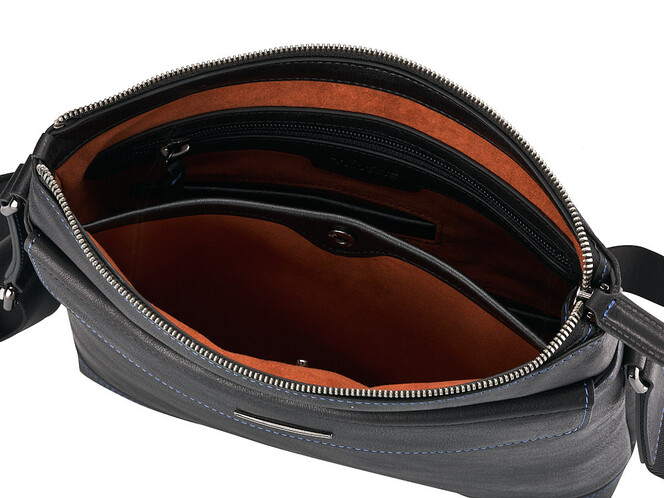 Чоловіча сумка з натуральної шкіри LeGRAND collection 9201-3A чорна, фото , зображення 5