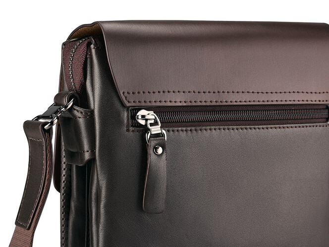 Кожаная вертикальная мужская сумка LeGRAND collection 319-3 Brown коричневая, Цвет: Коричневый, фото , изображение 6