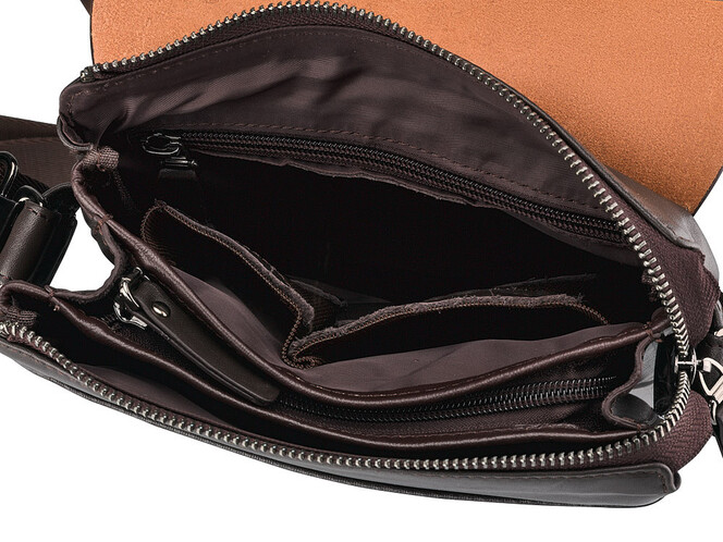 Кожаная вертикальная мужская сумка LeGRAND collection 319-3 Brown коричневая, Цвет: Коричневый, фото , изображение 8