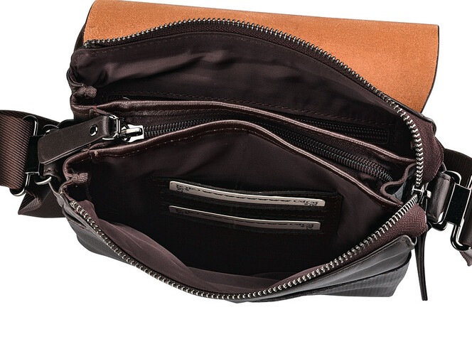 Кожаная вертикальная мужская сумка LeGRAND collection 319-3 Brown коричневая, Цвет: Коричневый, фото , изображение 7