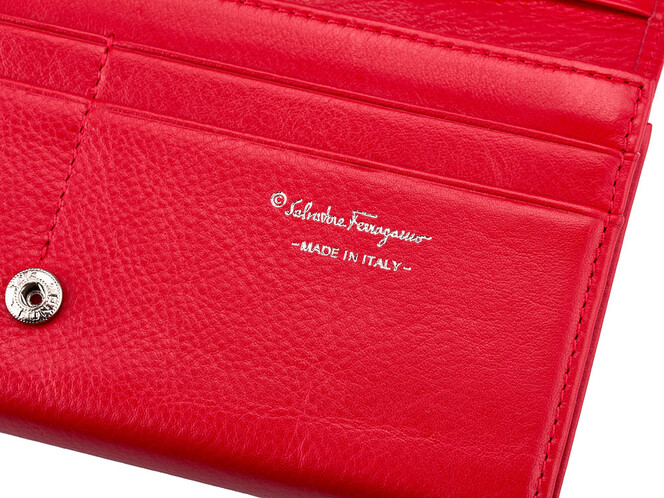 Женский кошелек из натуральной кожи Salvatore Ferragamo 8085 E Red красный, Цвет: Красный, фото , изображение 5