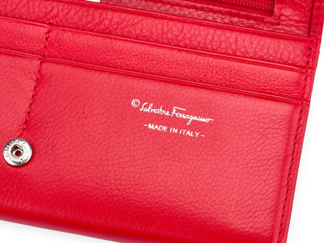 Кожаный женский кошелек Salvatore Ferragamo 8084 E Red красный, Цвет: Красный, фото , изображение 5