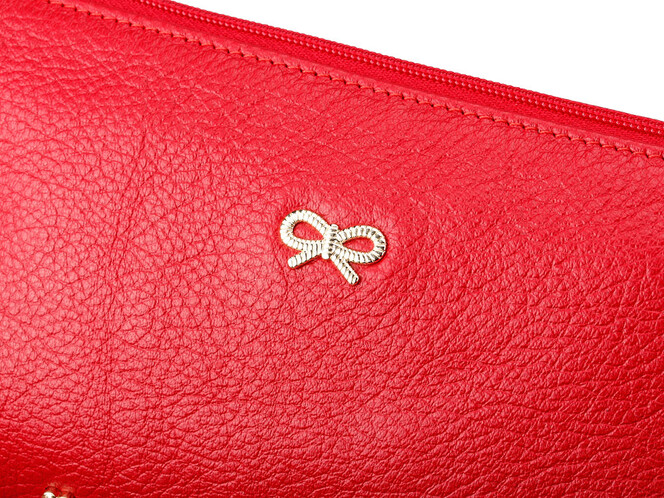 Женская косметичка из натуральной кожи Anya Hindmarch 1118 E Red красная, фото , изображение 4