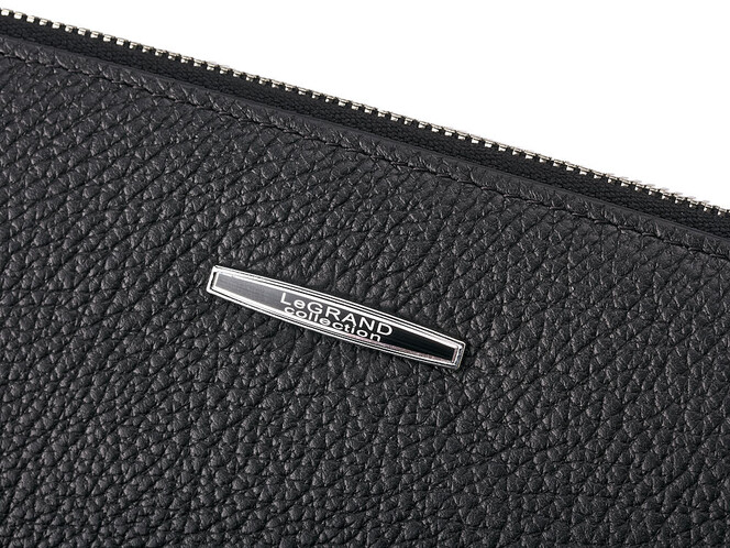 Шкіряний чоловічий клатч LeGRAND collection 9213-6A чорний, фото , зображення 7