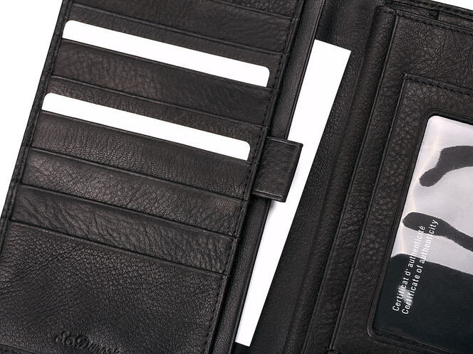 Кожаное мужское пормоне S.T. Dupont 4-446 чёрный, фото , изображение 5