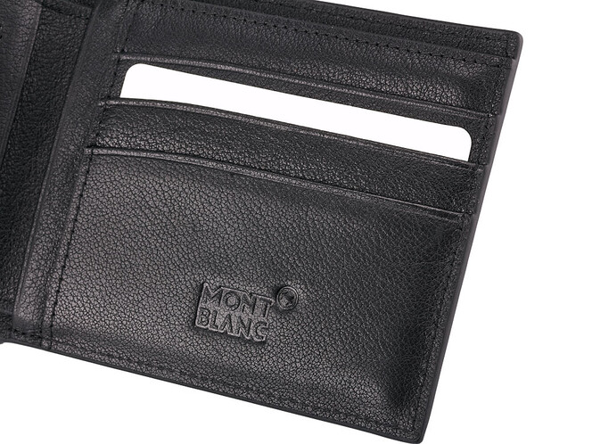Мужское портмоне из натуральной кожи Мont Blanc 8847C чёрный, фото , изображение 8