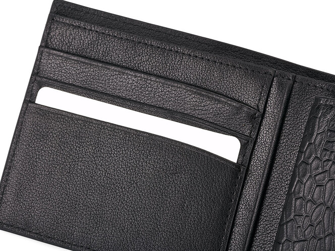 Мужское портмоне из натуральной кожи Мont Blanc 8847C чёрный, фото , изображение 9