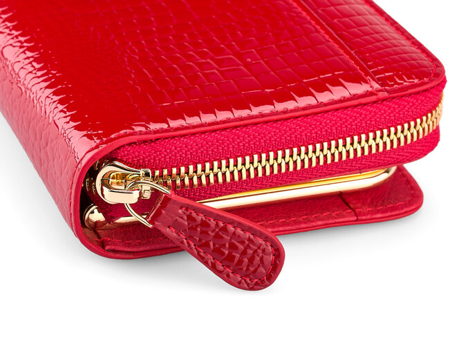 Женский кошелек из натуральной кожи Moro&Jenny 59056 E Red красный, Цвет: Красный, фото , изображение 7