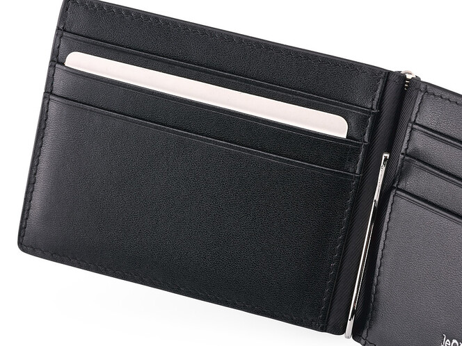 Портмоне з затискачем з натуральної шкіри LeGRAND collection 741 чорний, фото , зображення 4