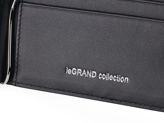 Портмоне з затискачем з натуральної шкіри LeGRAND collection 741 чорний, фото , зображення 5