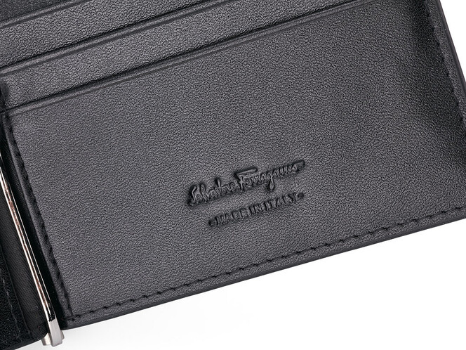 Портмоне – зажим из натуральной кожи Salvatore Ferragamo 741-5 Black черный, Цвет: Черный, фото , изображение 5