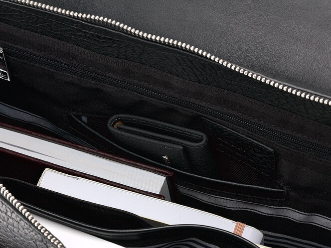 Чоловічий портфель з натуральної шкіри Мont Blanc 8010-3A Black чорний, Колір: Чорний, фото , зображення 8