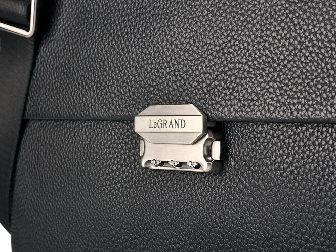 Мужской портфель из натуральной кожи LeGRAND collection 8037-1 чёрный, фото , изображение 10