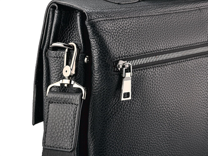 Мужской портфель из натуральной кожи LeGRAND collection 8037-1 чёрный, фото , изображение 8