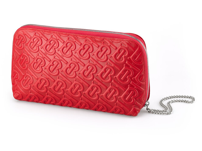 Сумка – клатч из кожи высшего сорта с нанесением рисунка Burberry 5634 E Red красная, Цвет: Красный, фото , изображение 3