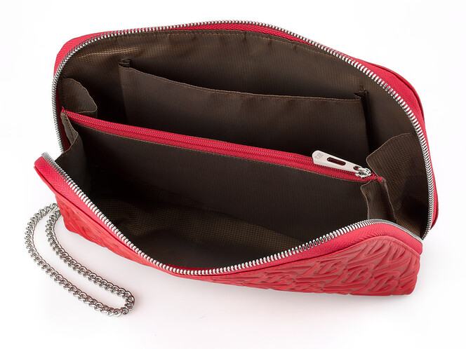 Сумка – клатч из кожи высшего сорта с нанесением рисунка Burberry 5634 E Red красная, Цвет: Красный, фото , изображение 4