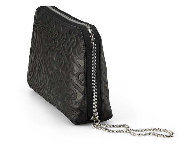 Сумка – клатч из кожи высшего сорта с нанесением рисунка Burberry 5634 A Black чёрная, Цвет: Черный, фото , изображение 2