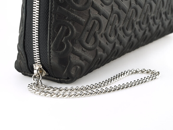 Сумка – клатч из кожи высшего сорта с нанесением рисунка Burberry 5634 A Black чёрная, Цвет: Черный, фото , изображение 5