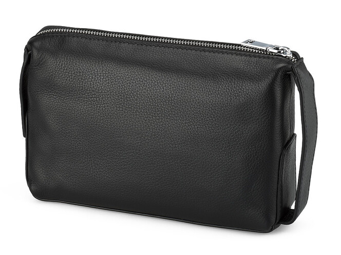 Барсетка с боковой ручкой из натуральной кожи LeGRAND collection 896 чёрная, фото , изображение 3