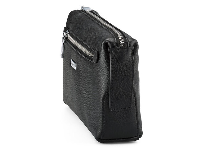 Барсетка с боковой ручкой из натуральной кожи LeGRAND collection 896 чёрная, фото , изображение 4