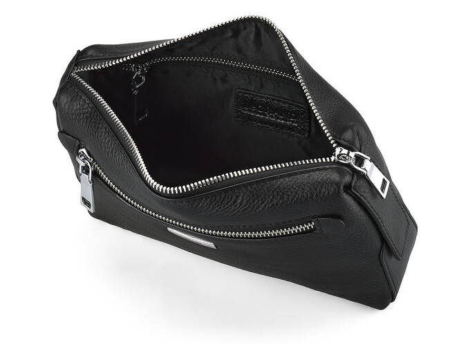 Барсетка с боковой ручкой из натуральной кожи LeGRAND collection 896 чёрная, фото , изображение 5