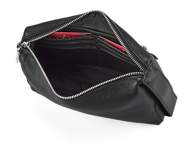 Барсетка с боковой ручкой из натуральной кожи LeGRAND collection 896 чёрная, фото , изображение 6