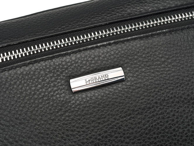 Барсетка с боковой ручкой из натуральной кожи LeGRAND collection 896 чёрная, фото , изображение 7