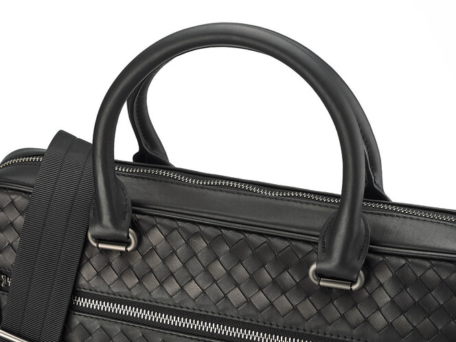 Сумка - портфель з двома ручками з натуральної шкіри LeGRAND collection 9081 чорна, фото , зображення 7